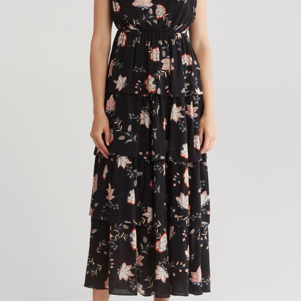 Wishlist Black Floral Midi Dress